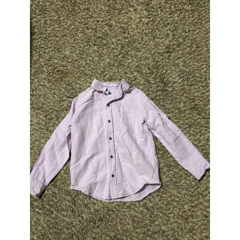 Janie and Jack Linen Button Down Top Shirt 6